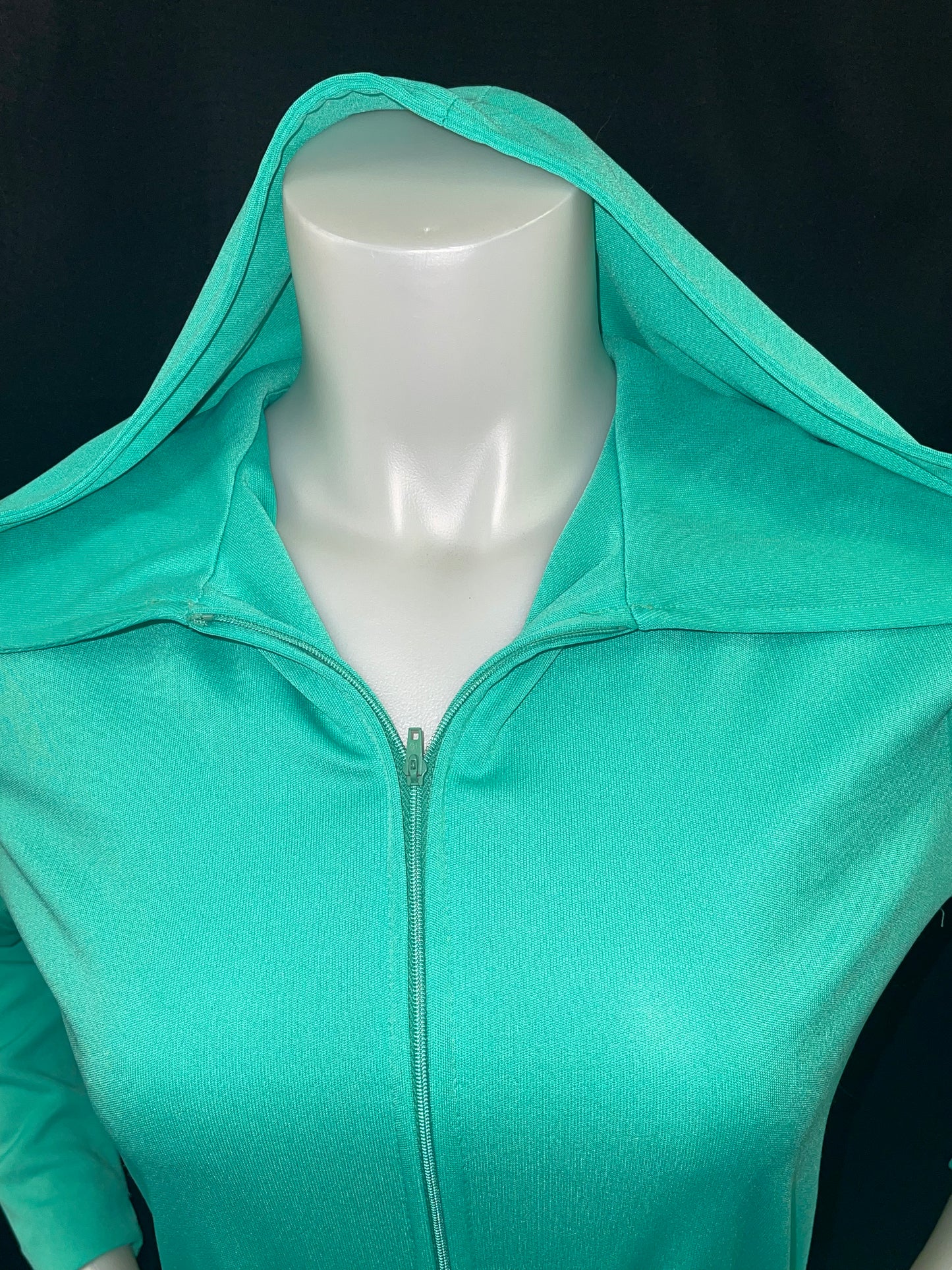 Glorious 70s Green Jumpsuit with Hood