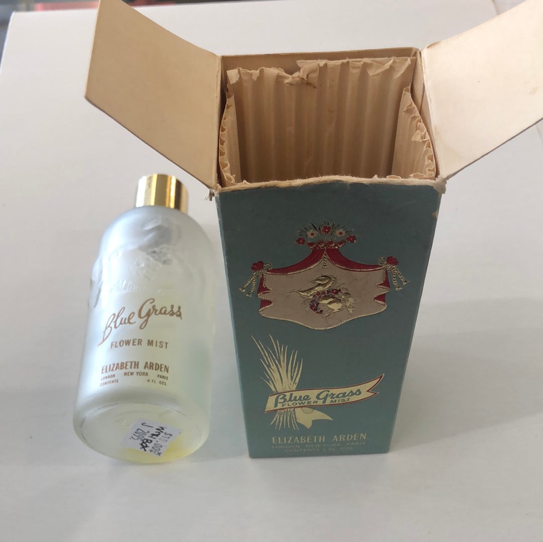 Blue Grass Flower Mist by Elizabeth Arden bottle and box