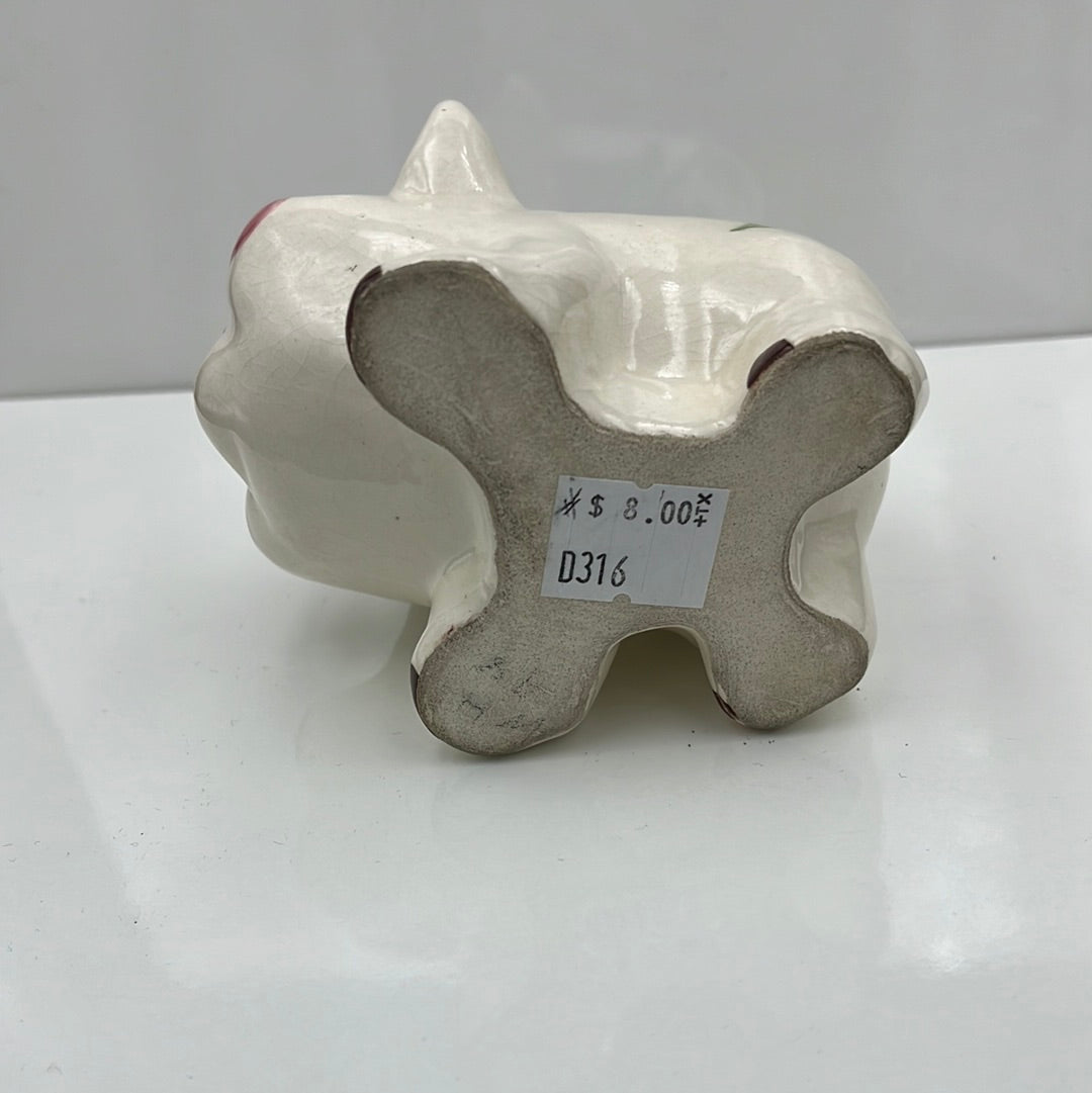Piggy Bank Blue Flower