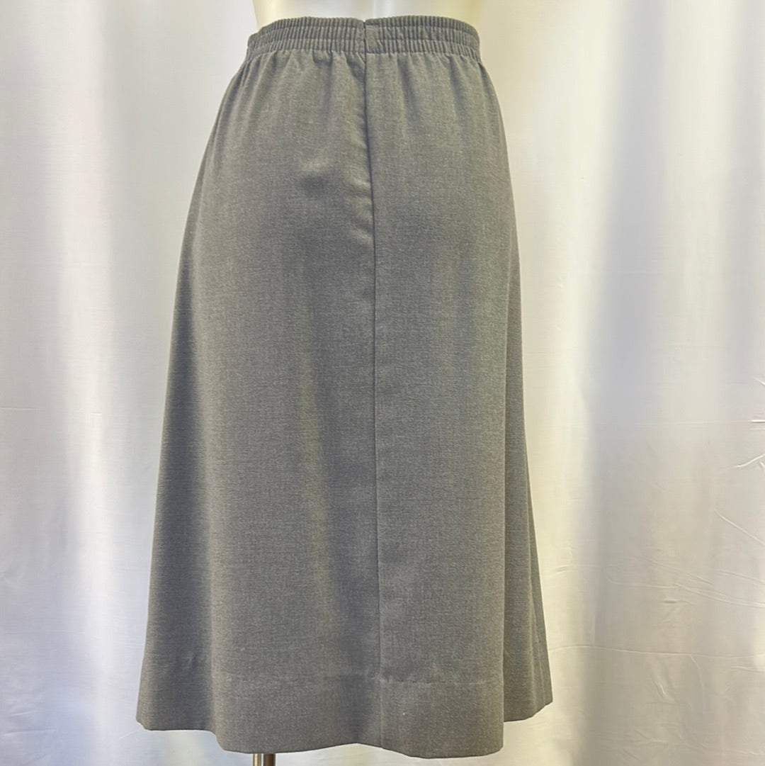 Gray Faux Button-Up Skirt