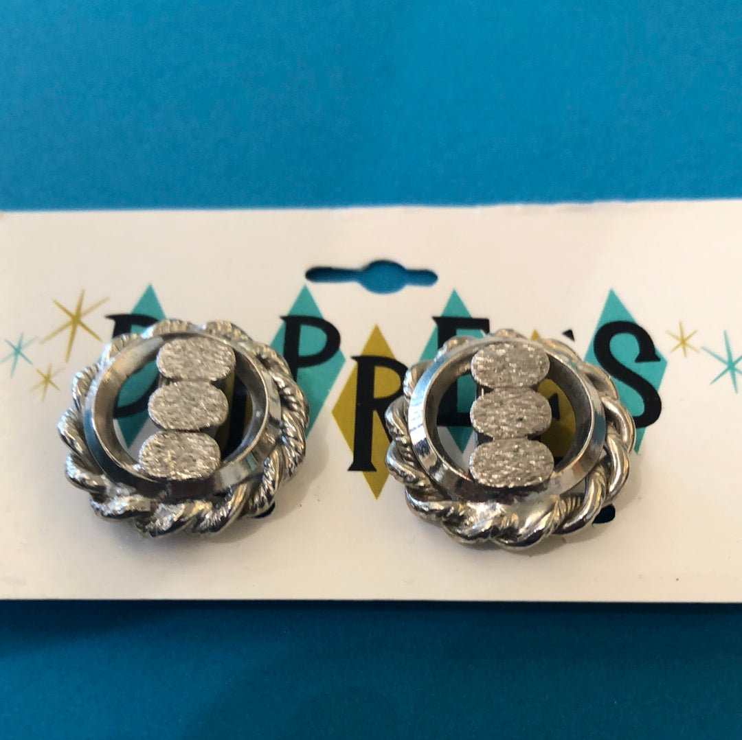 Silver clip on earrings