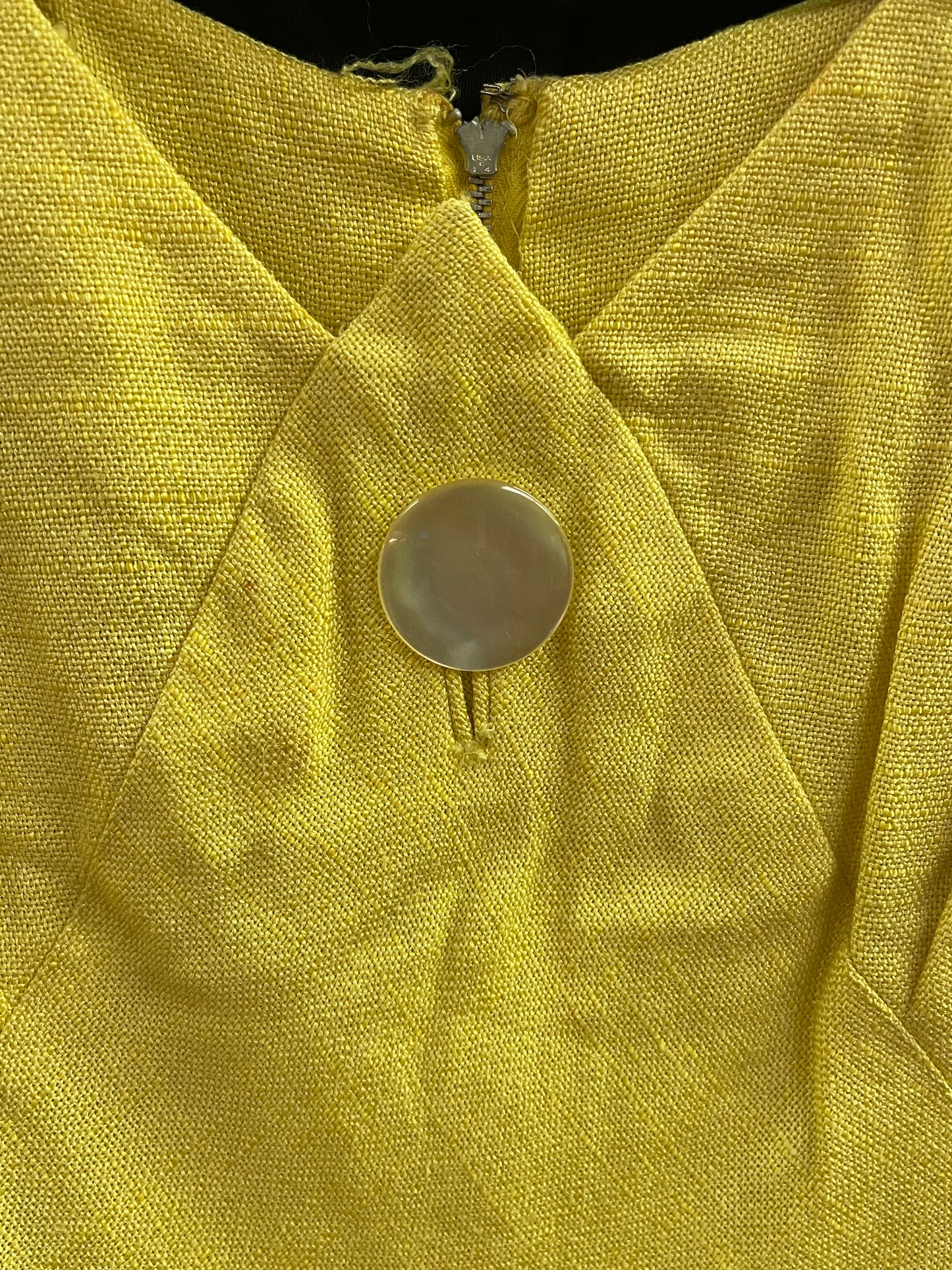 Yellow Linen Wiggle Dress