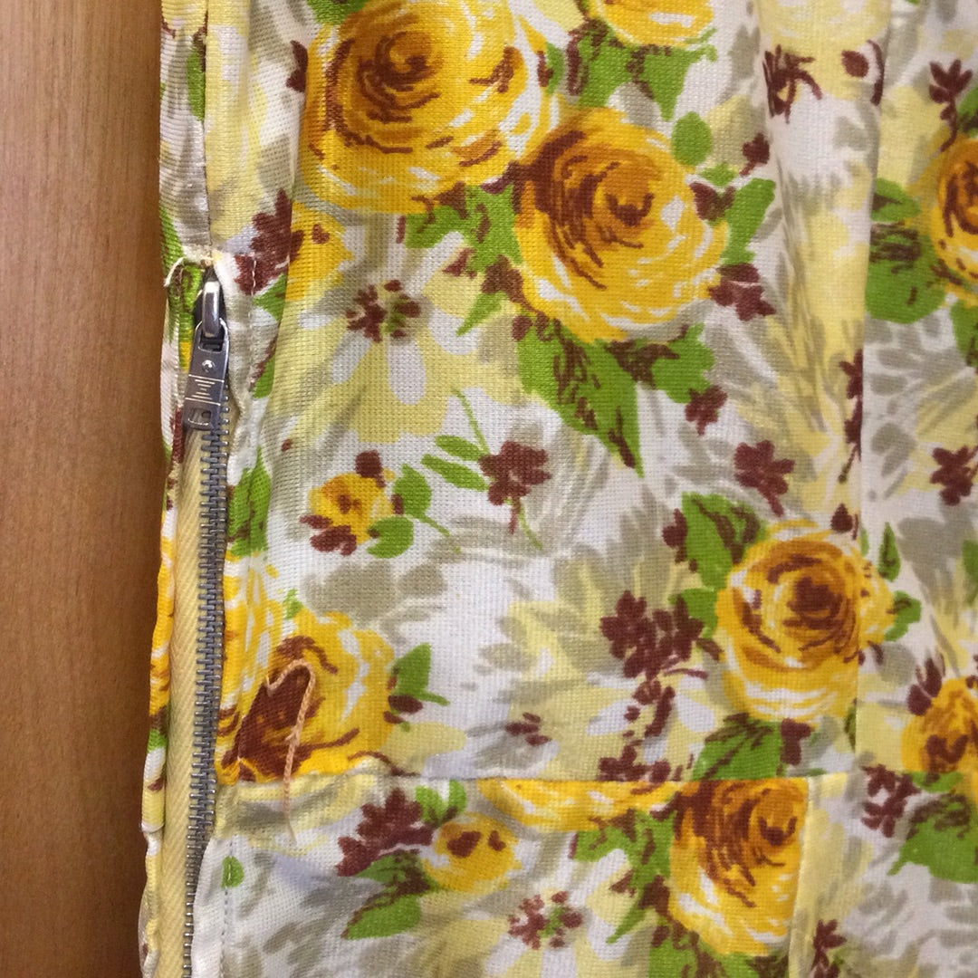 Yellow Floral Sleeveless Dress