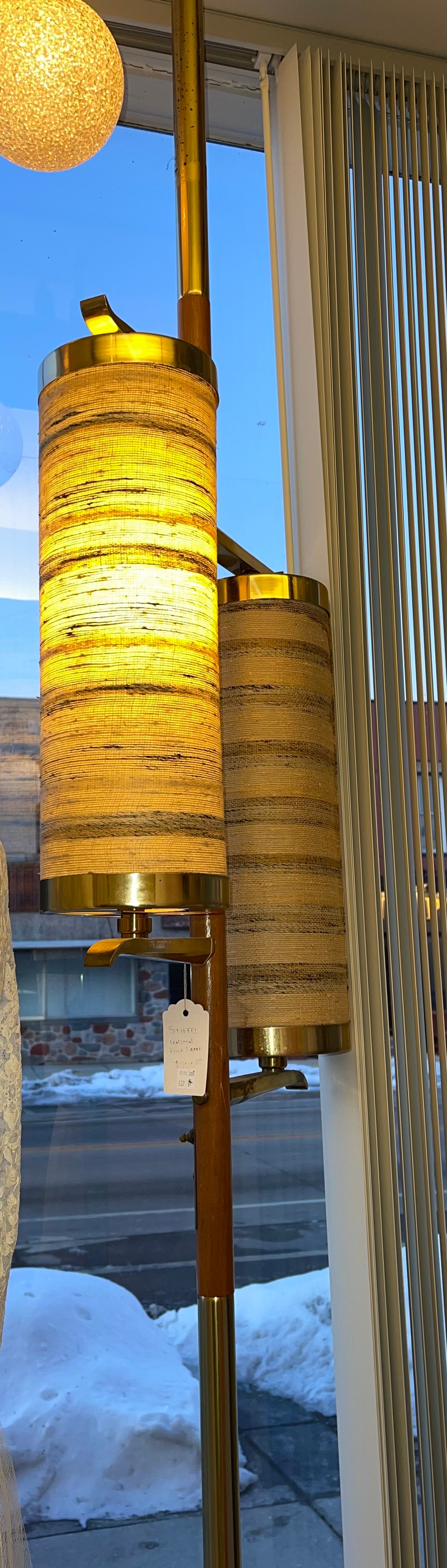 Stiffel tension pole shop lamp