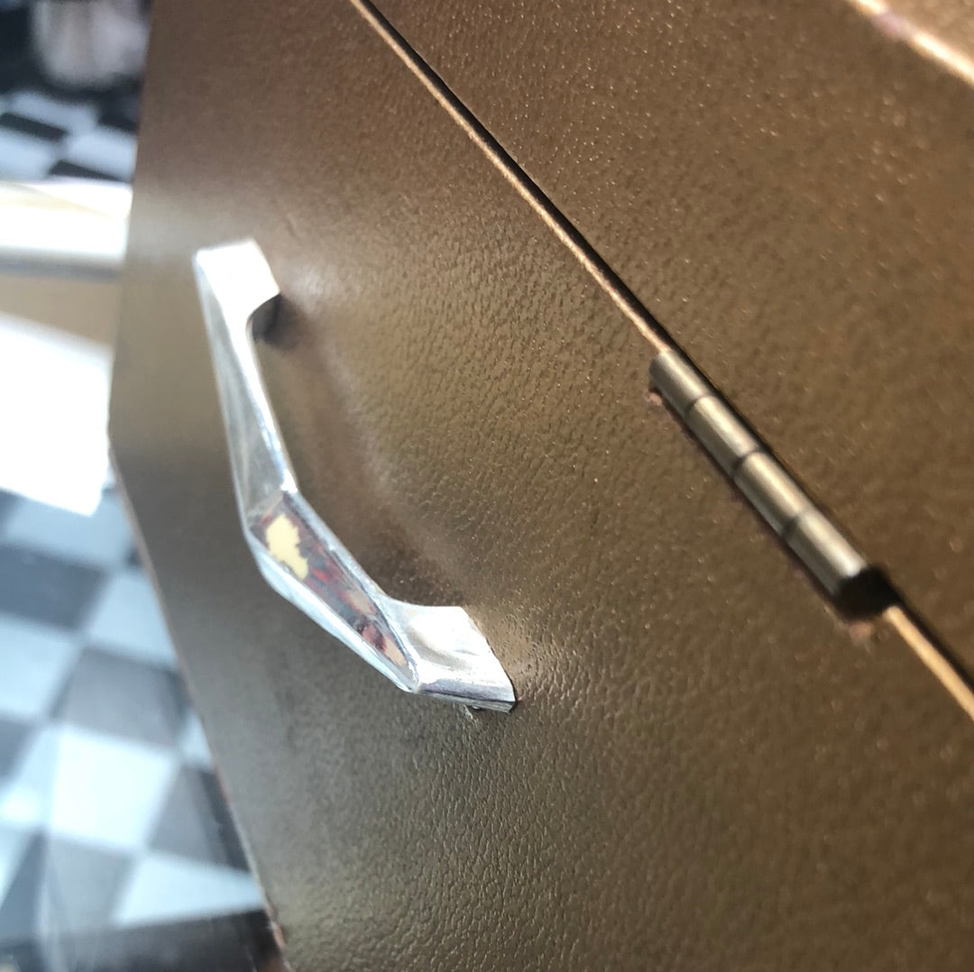 Gold Jewelry Box with pull out drawer and flip open top