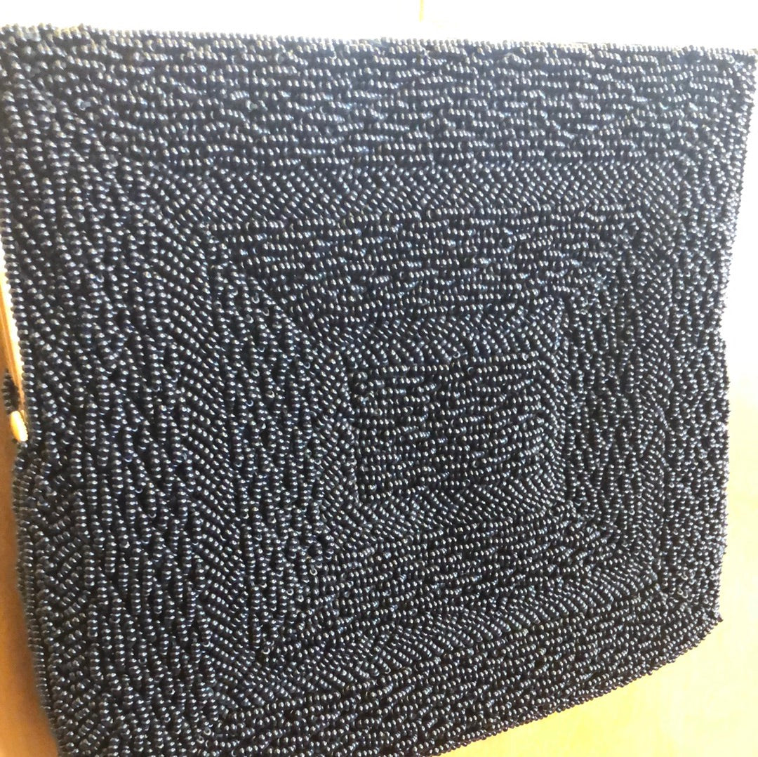 Black Square Beaded Evening Purse