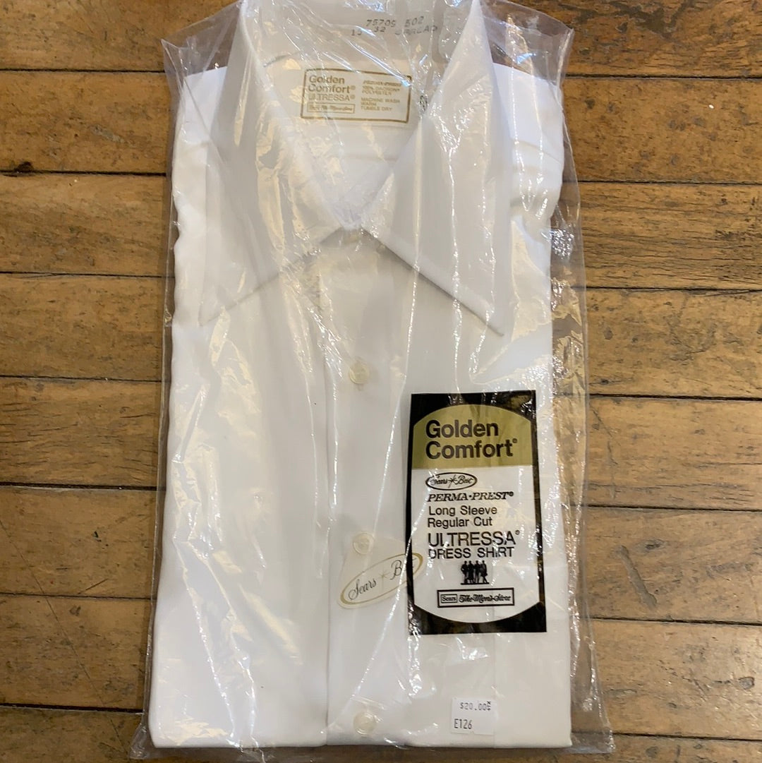Men’s NOS White Collared Dress Shirt