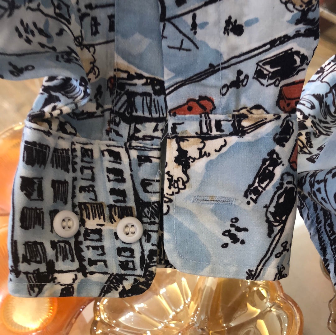 City Print Long Sleeve Men’s Shirt
