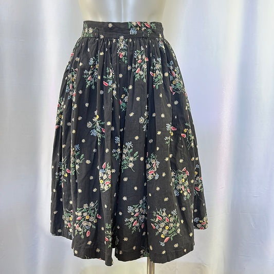 Vintage Dark Floral Skirt
