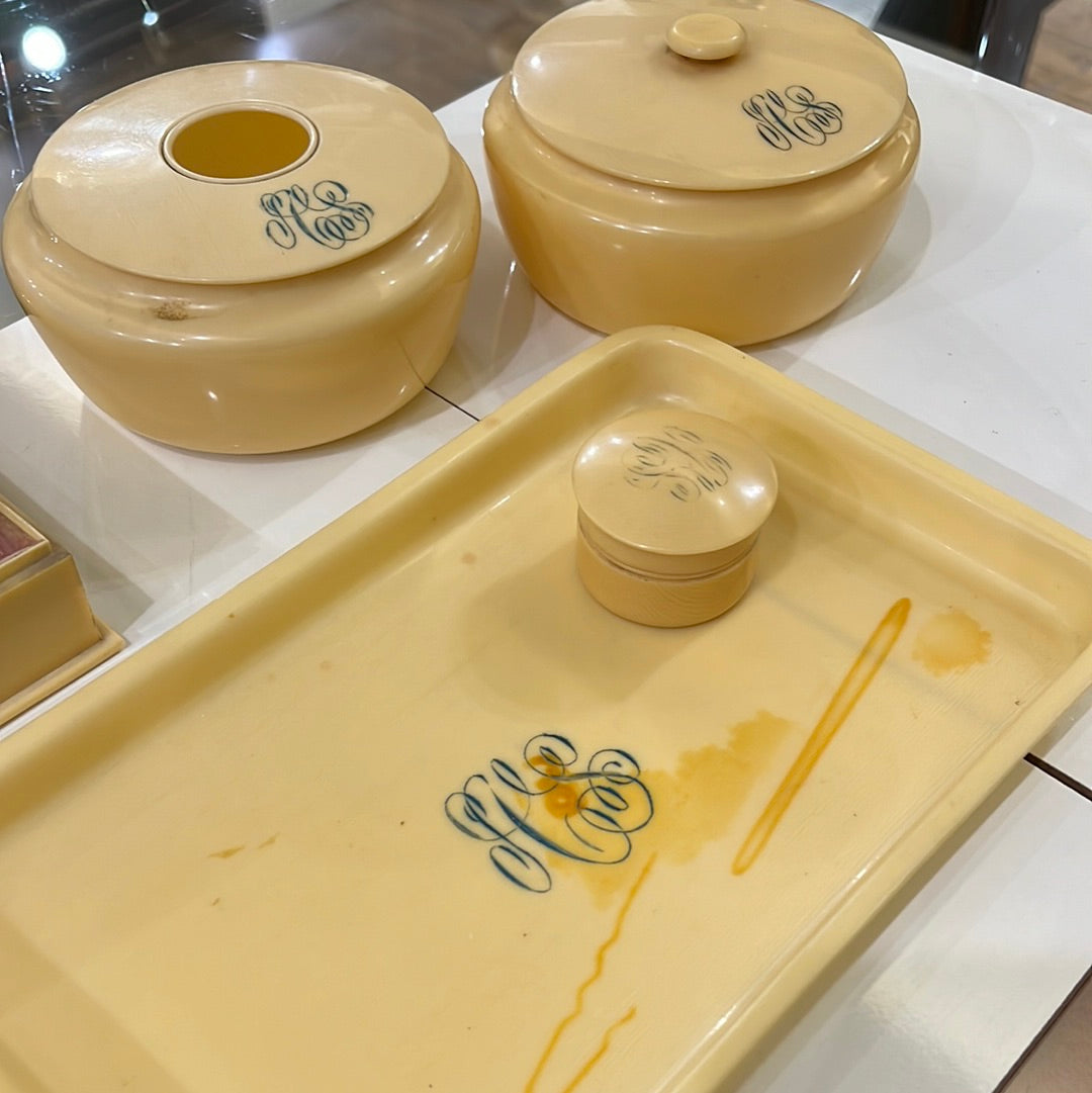 7 piece celluloid vanity set