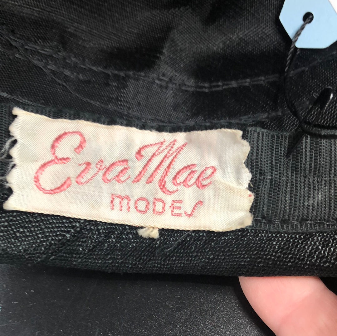 Black hat with floral brim