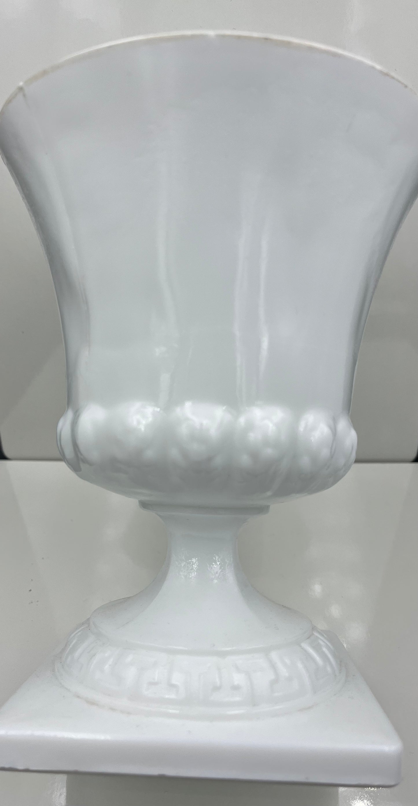 Milk Glass Grecian Vase