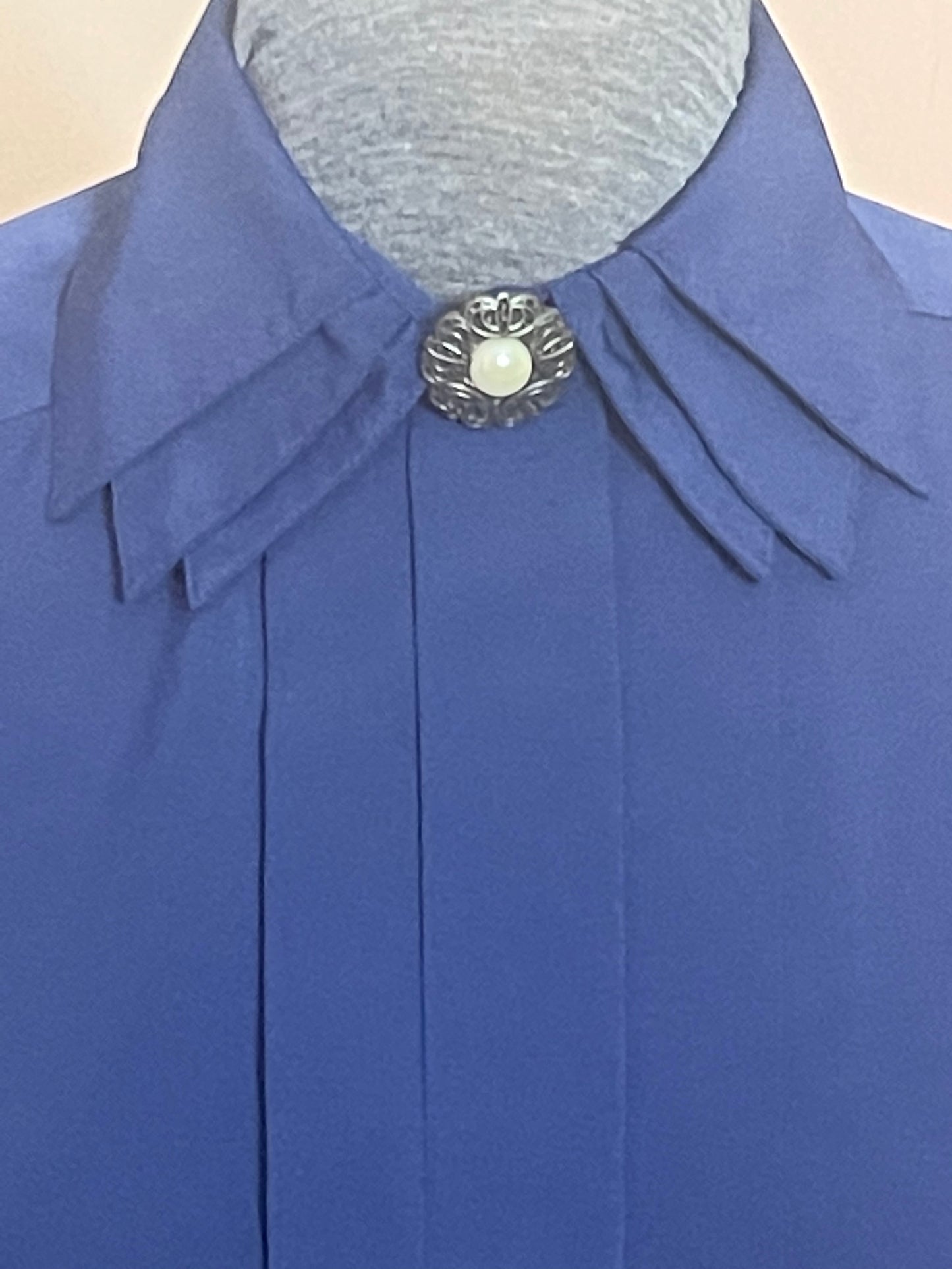 Navy Blue 80s Blouse