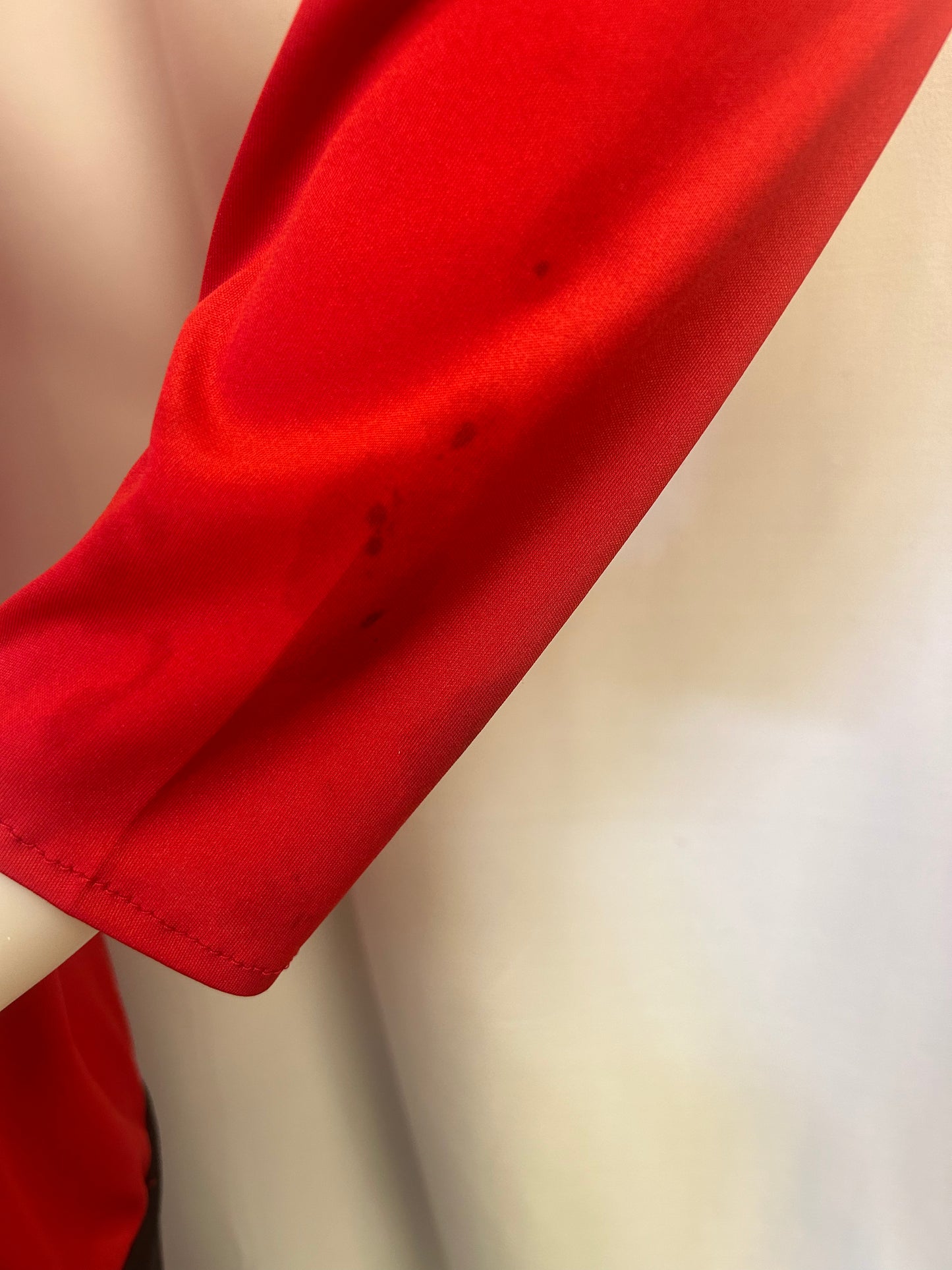 Red and Black V-Neck Party Dress