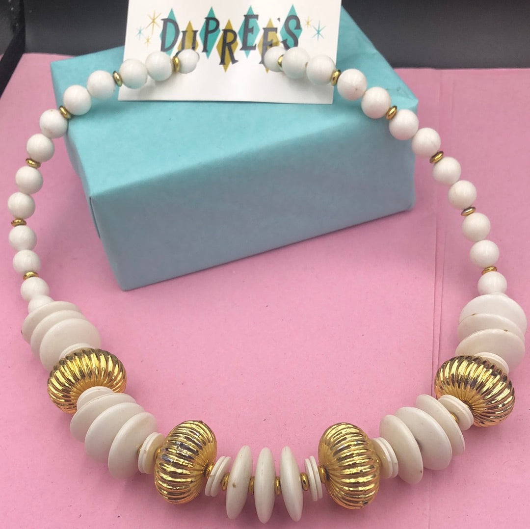 White and Gold Necklace