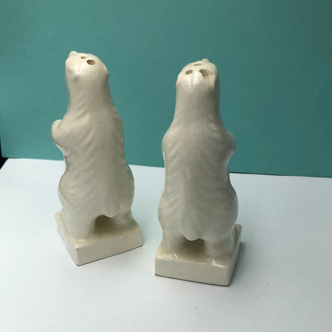 White Polar Bear Alaska Salt and Pepper Shakers