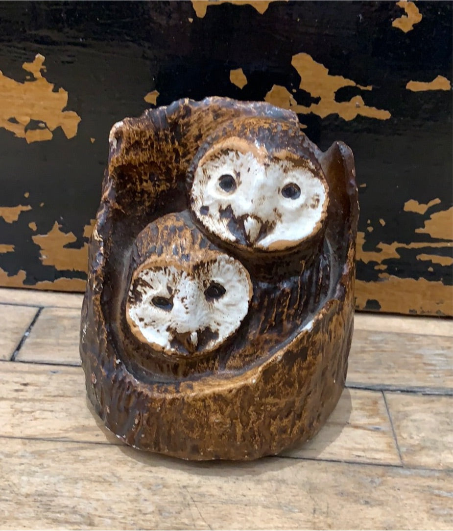 Ceramic owl sculpture
