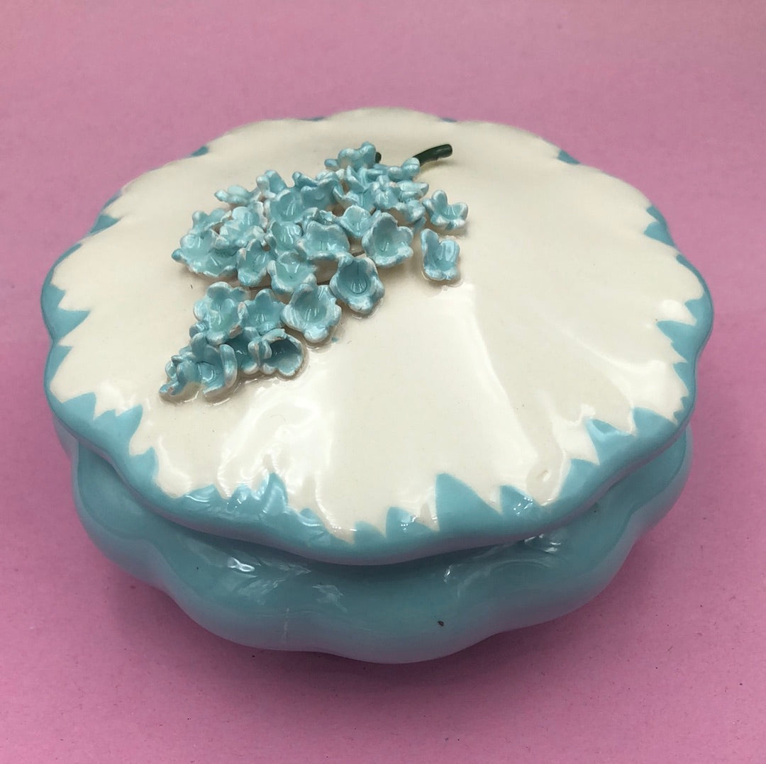 Round ceramic floral dish