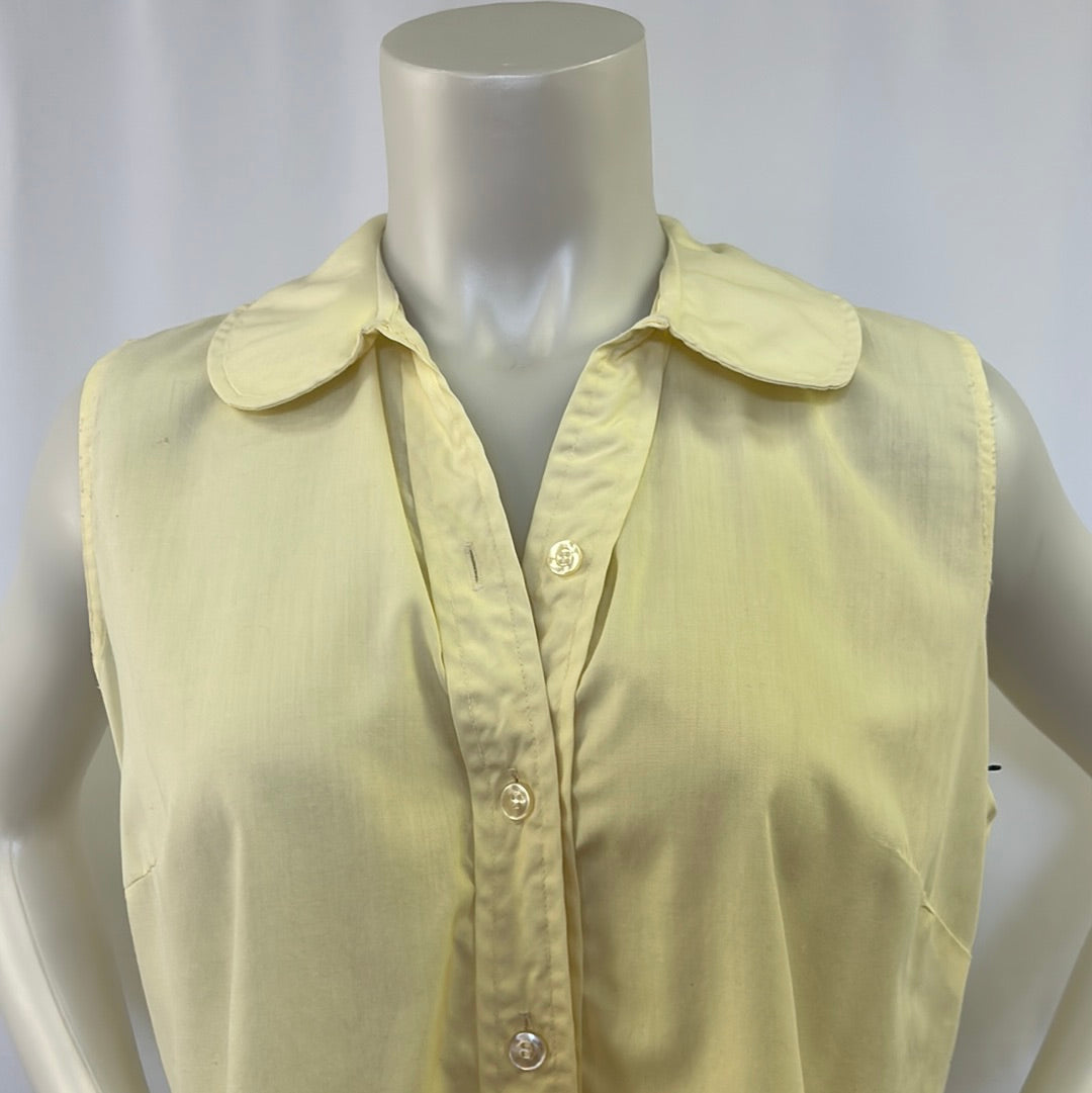 60s Yellow Button-up Blouse