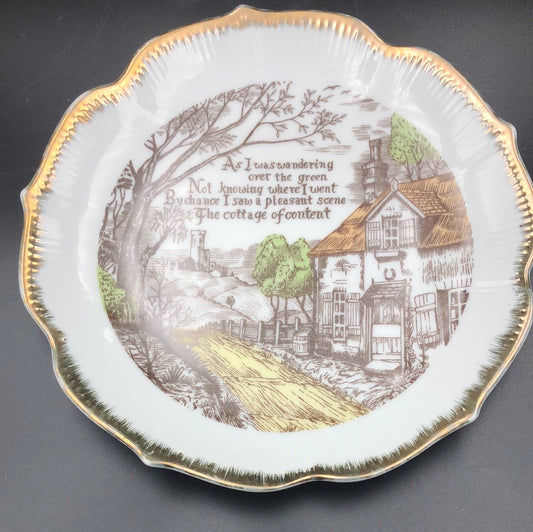 8” ceramic Cottage of Content decorative plate