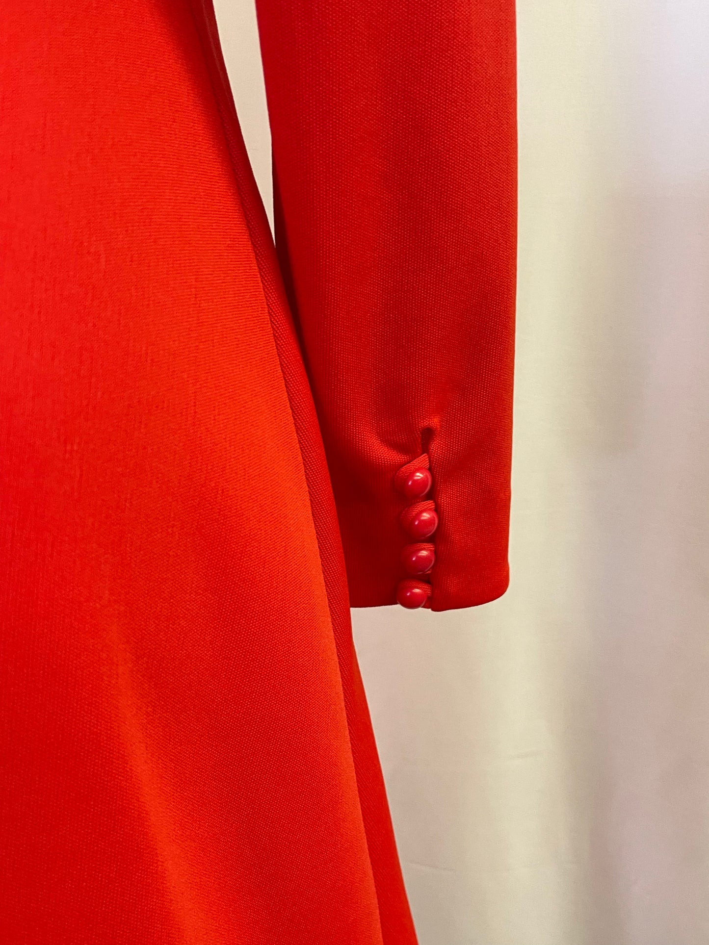 70s Tomato Red Maxi Dress