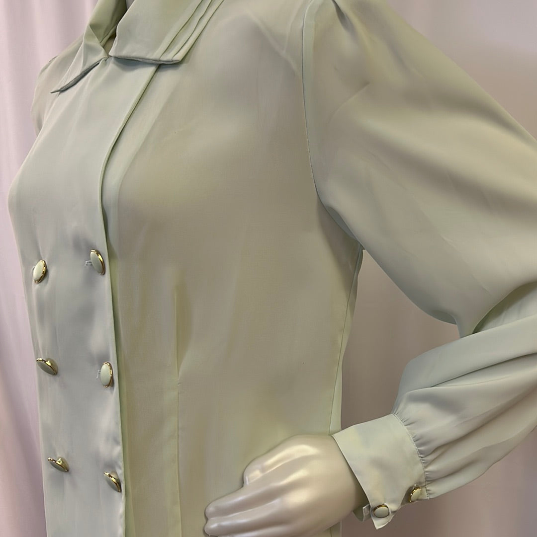 80s Mint Sheer Blouse