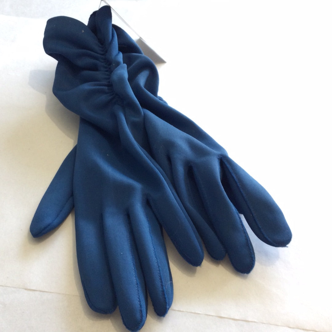 Bright blue gloves