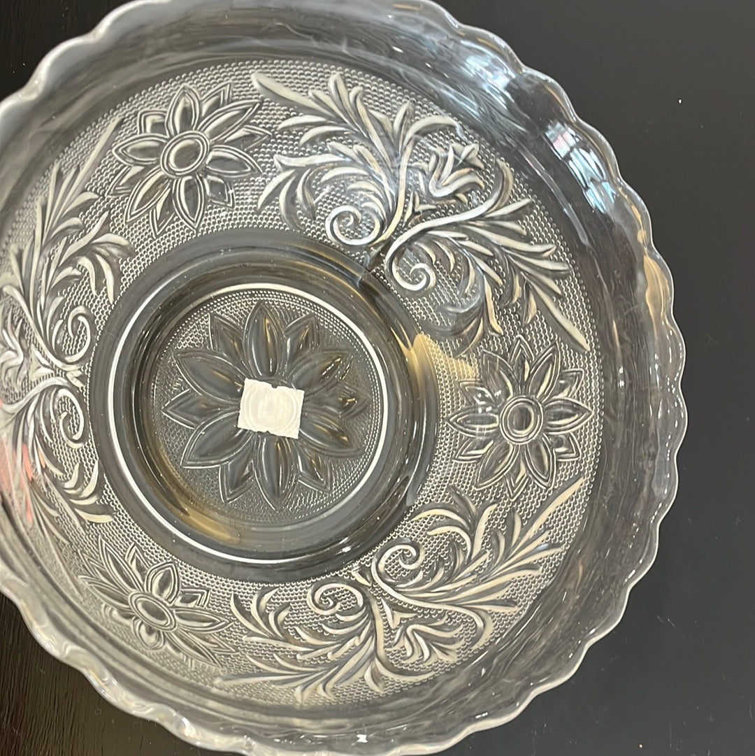Floral Patterned Glass Bowl
