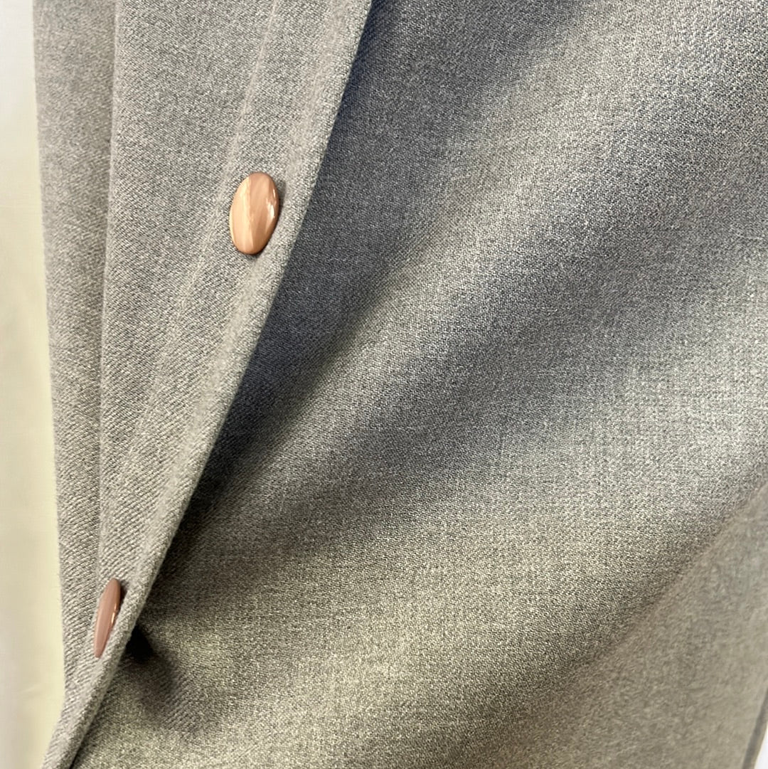 Gray Faux Button-Up Skirt