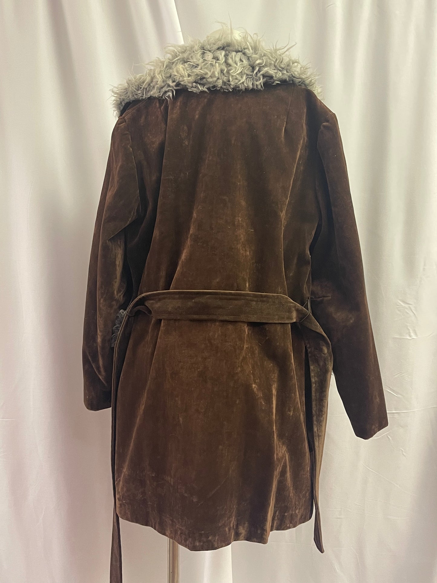 70s SuedeJacket with Faux Fur Collar