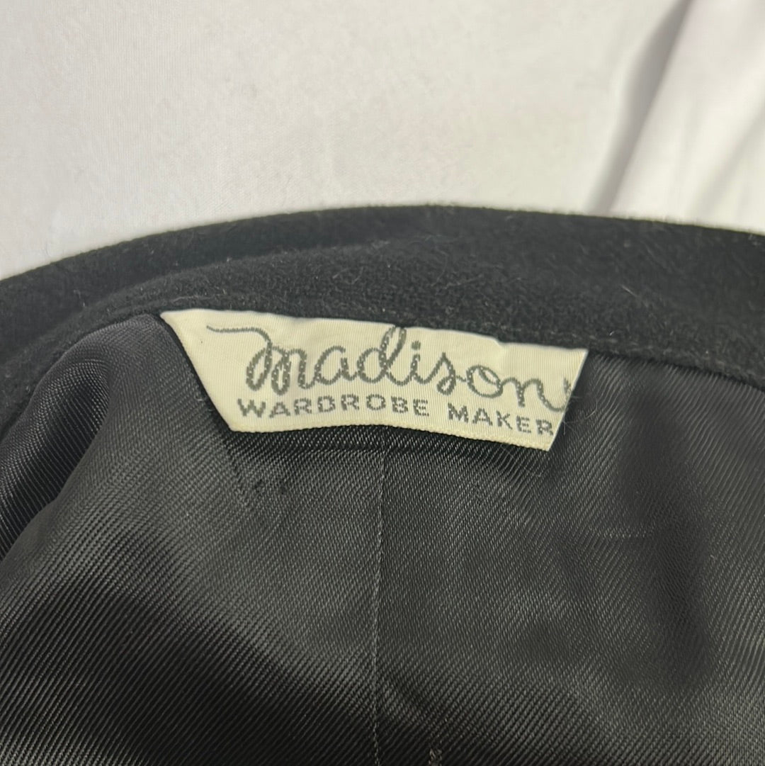 Black Straight Wool Skirt