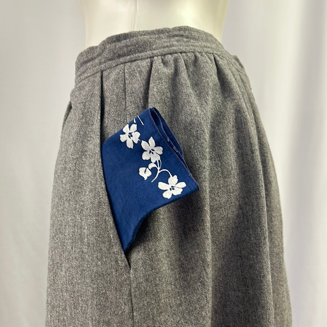 Gray Wool Skirt