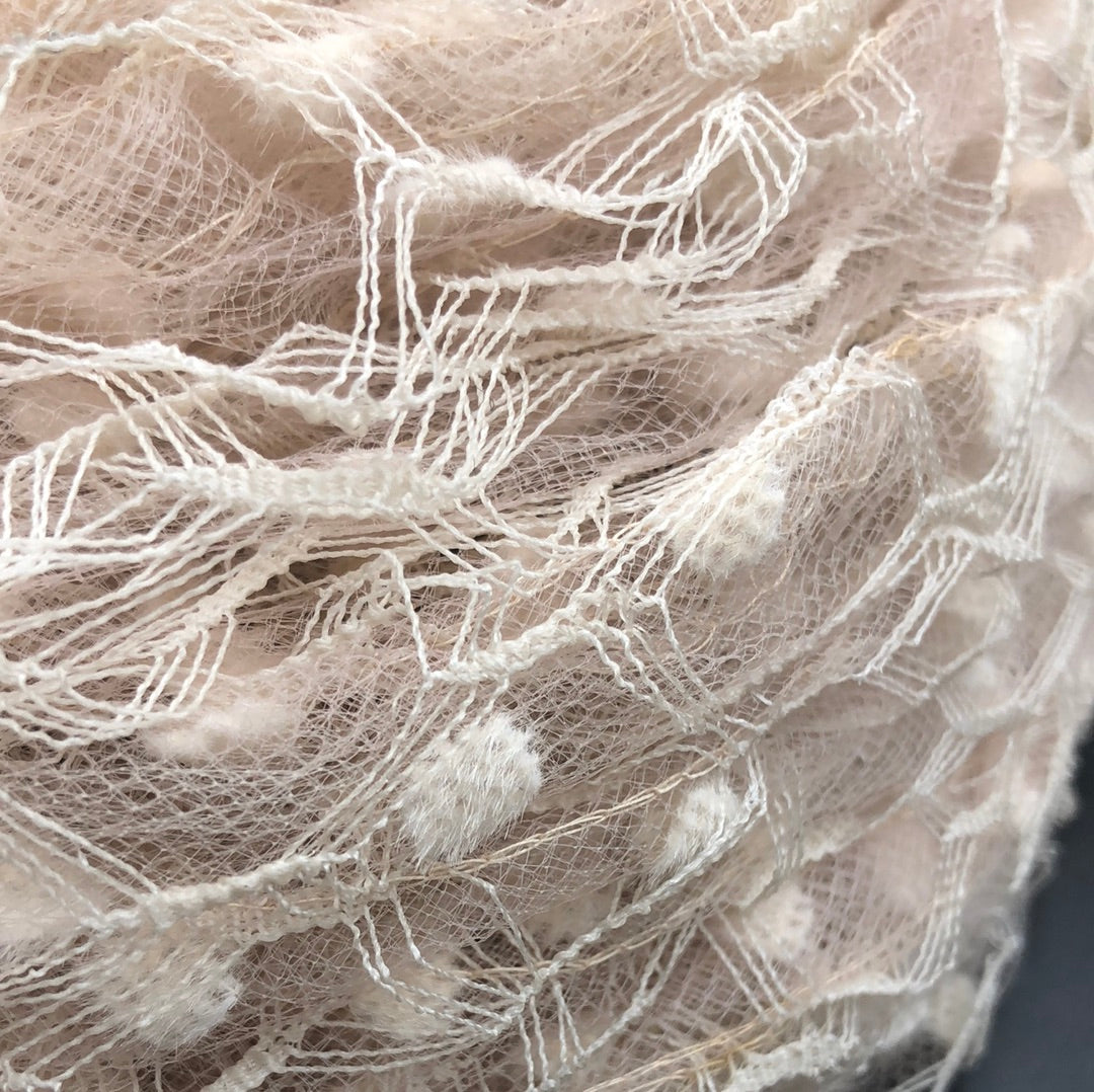 Beige Amy New York textured tulle hat