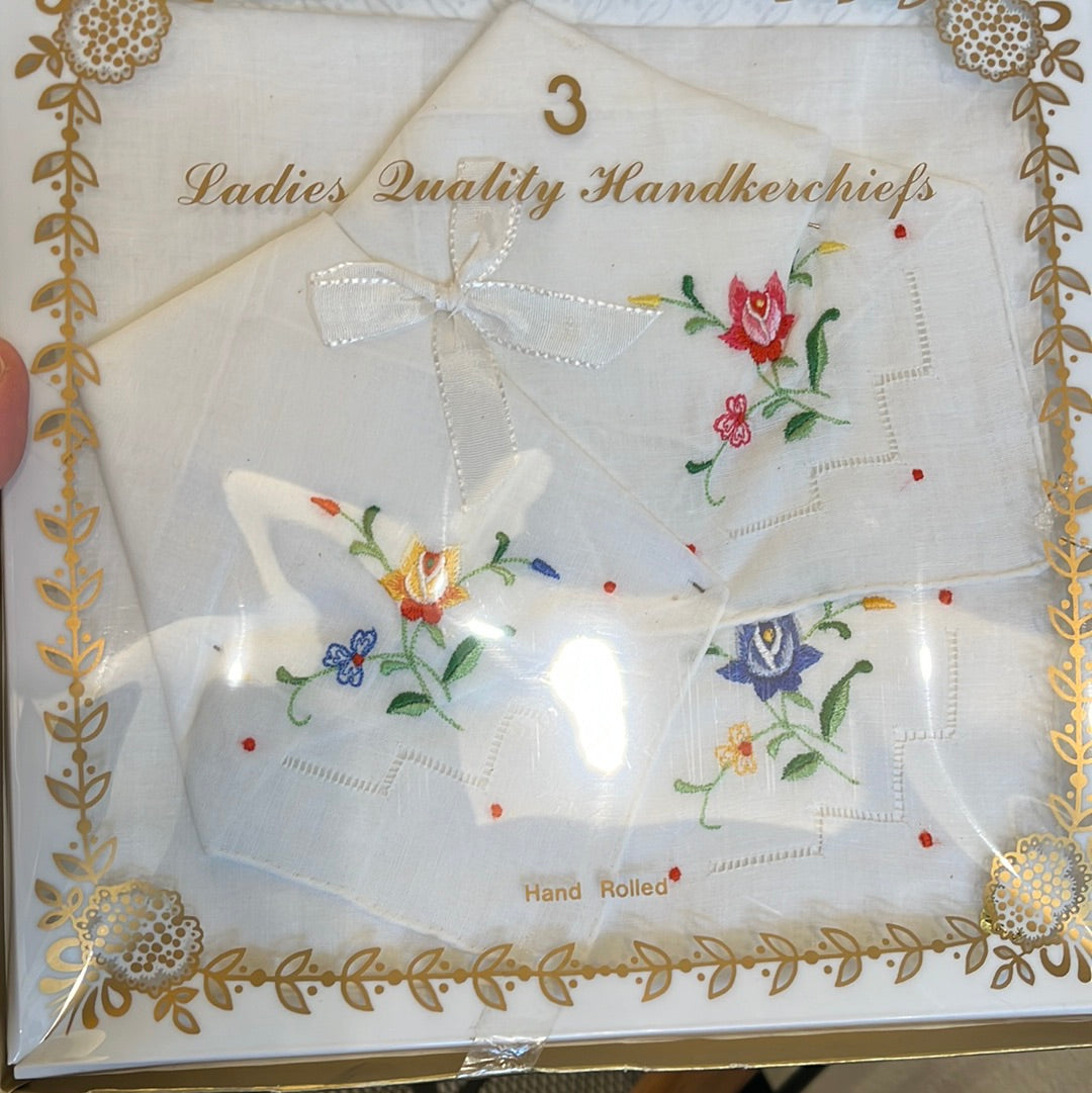 3pk Ladies quality handkerchiefs