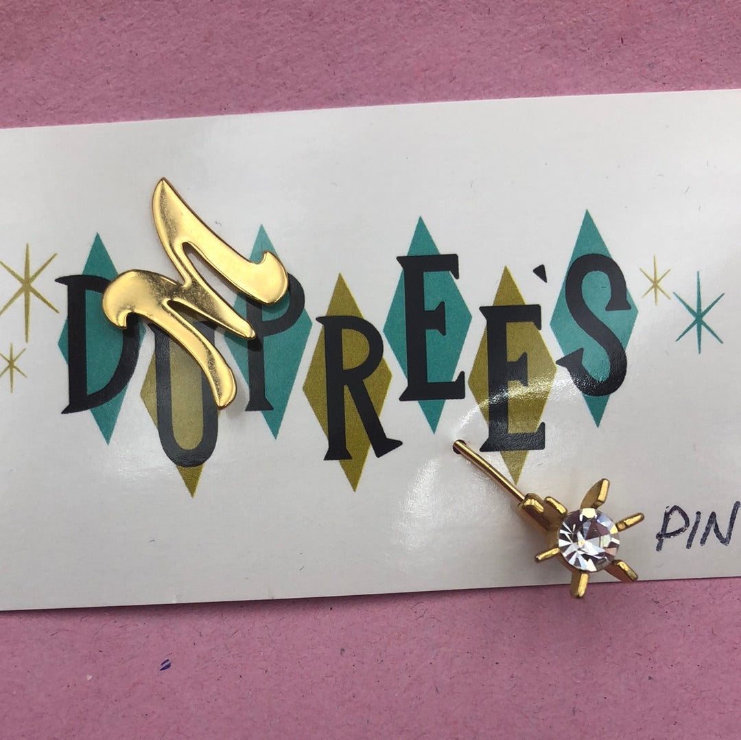Gold Letter M stick pin