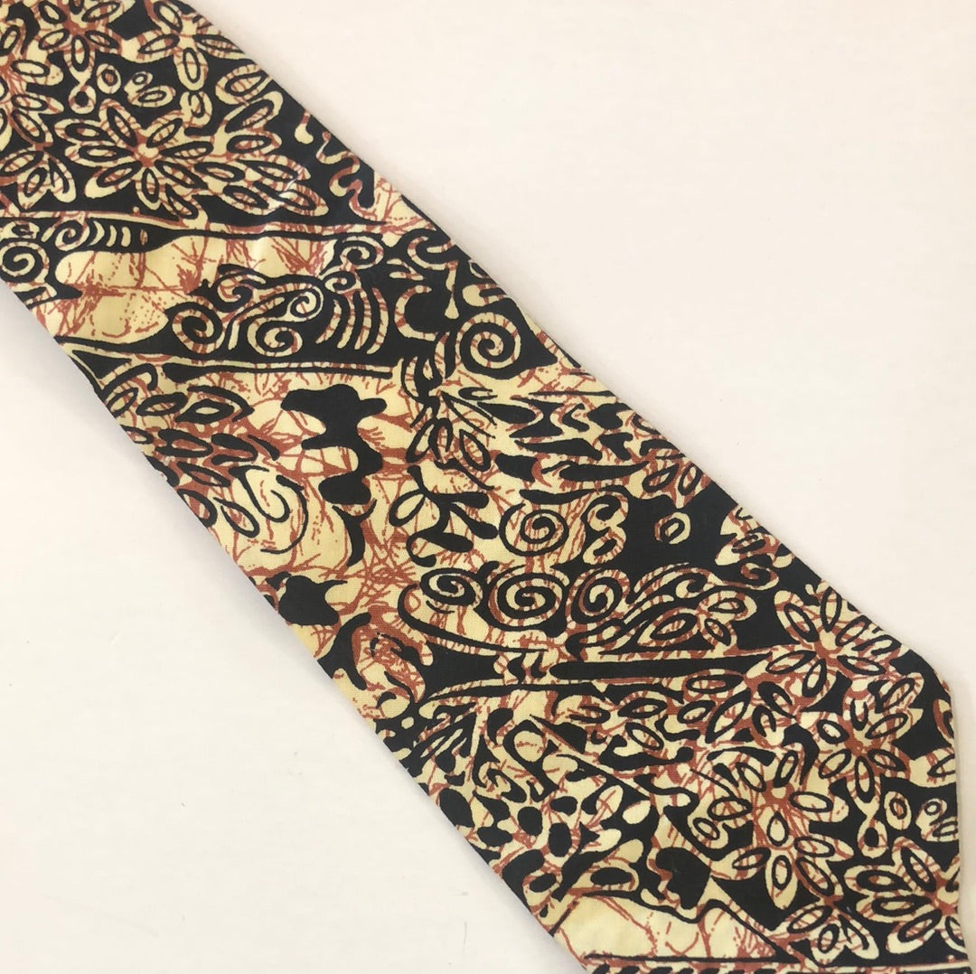 Black and Tan Hawaiian Tie