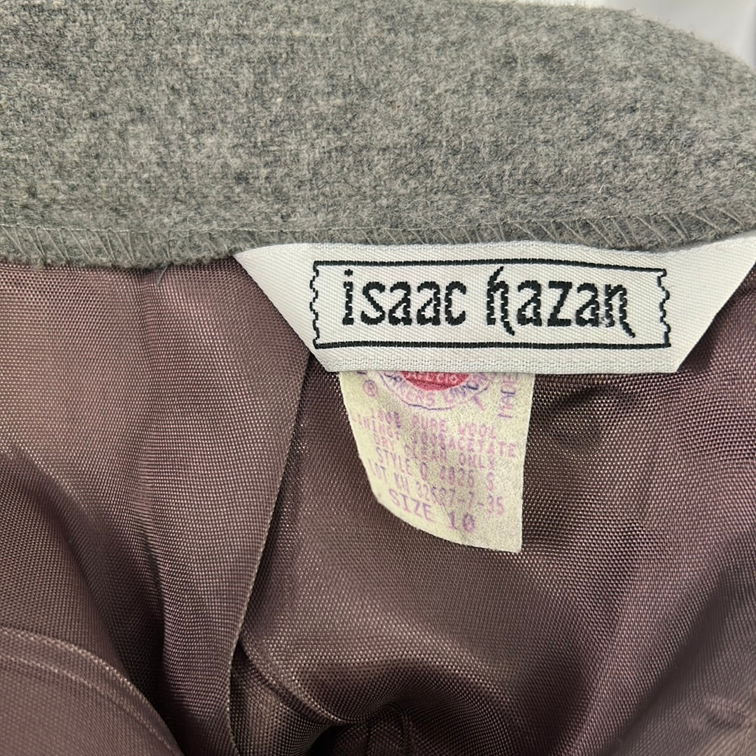 Grey Straight Wool Skirt