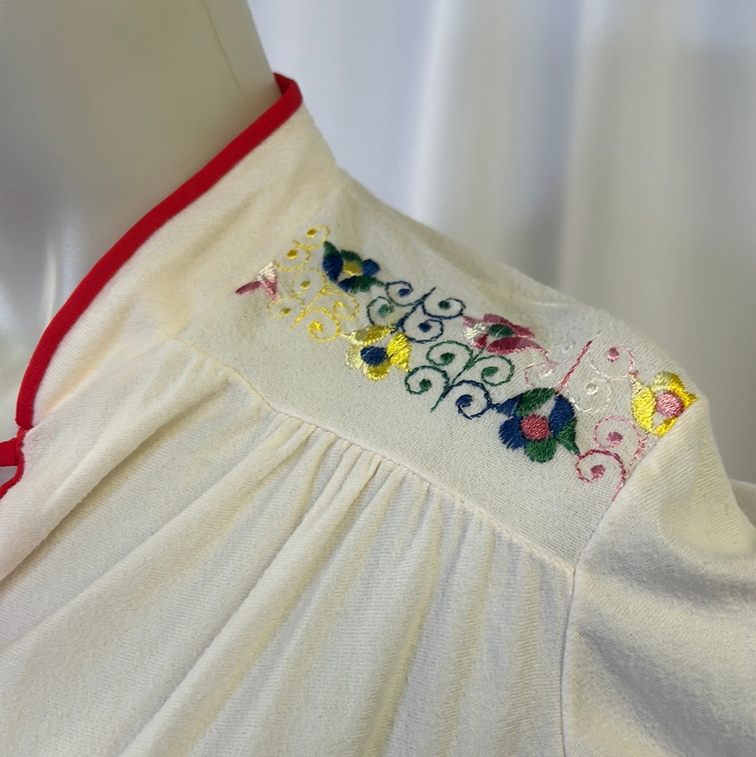 70s Embroidered Mid Sleeve Blouse