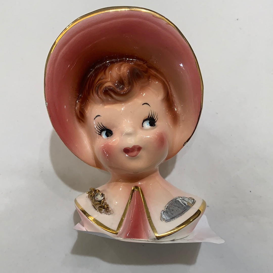 Mini girl head vase