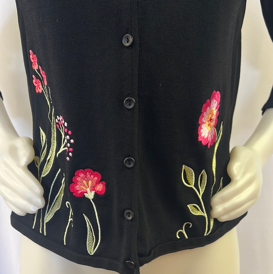 Black Floral Cardigan