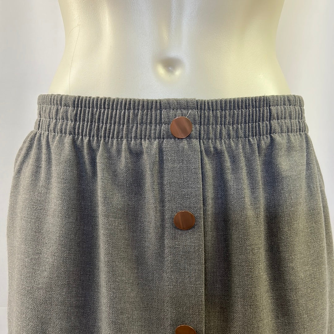 Gray Faux Button-Up Skirt