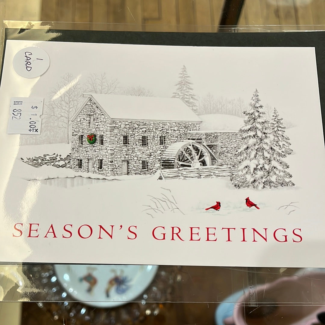 Snow scene holiday card