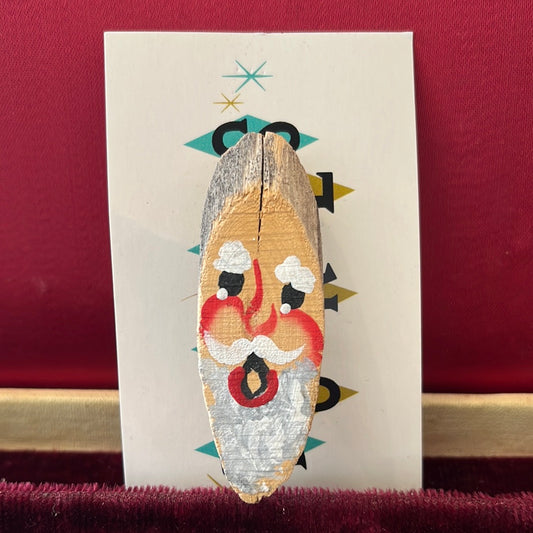 Hand Painted Santa Face Pin