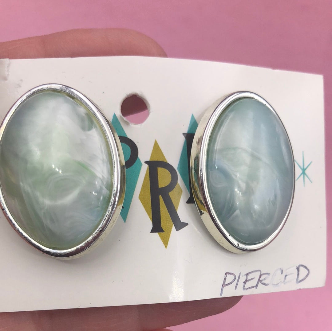 Sea Foam oval Post earrings