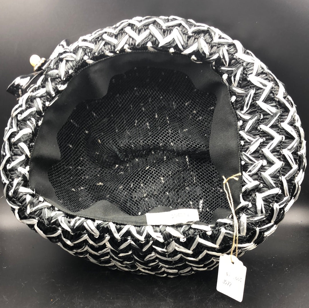 Black and White Woven Hat