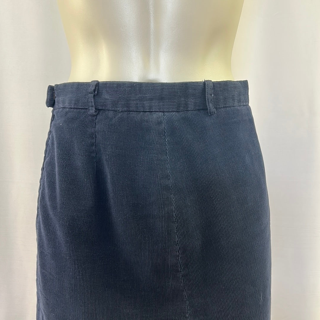 Women’s Navy Blue Corduroy Skirt