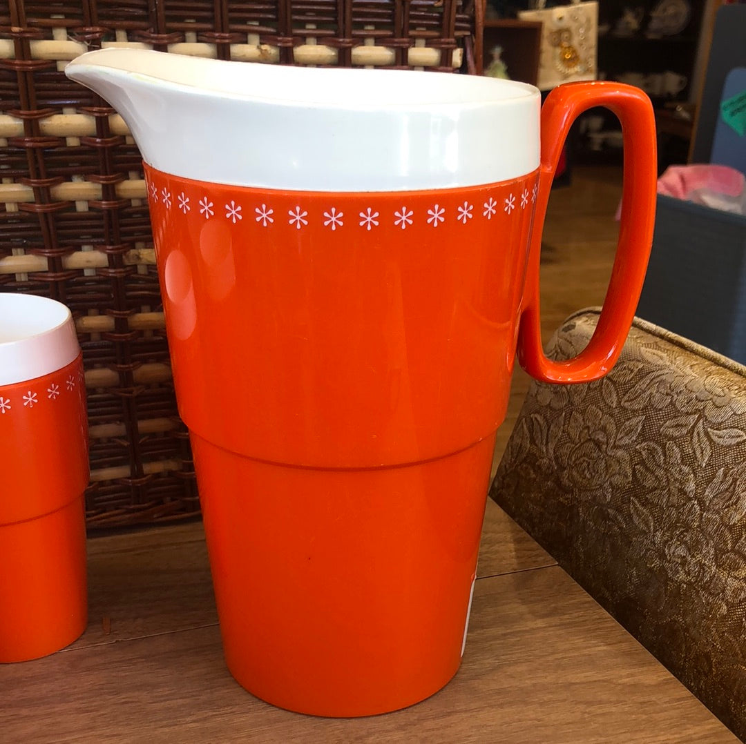 Orange New Mar Pitcher and 2 Tumblers