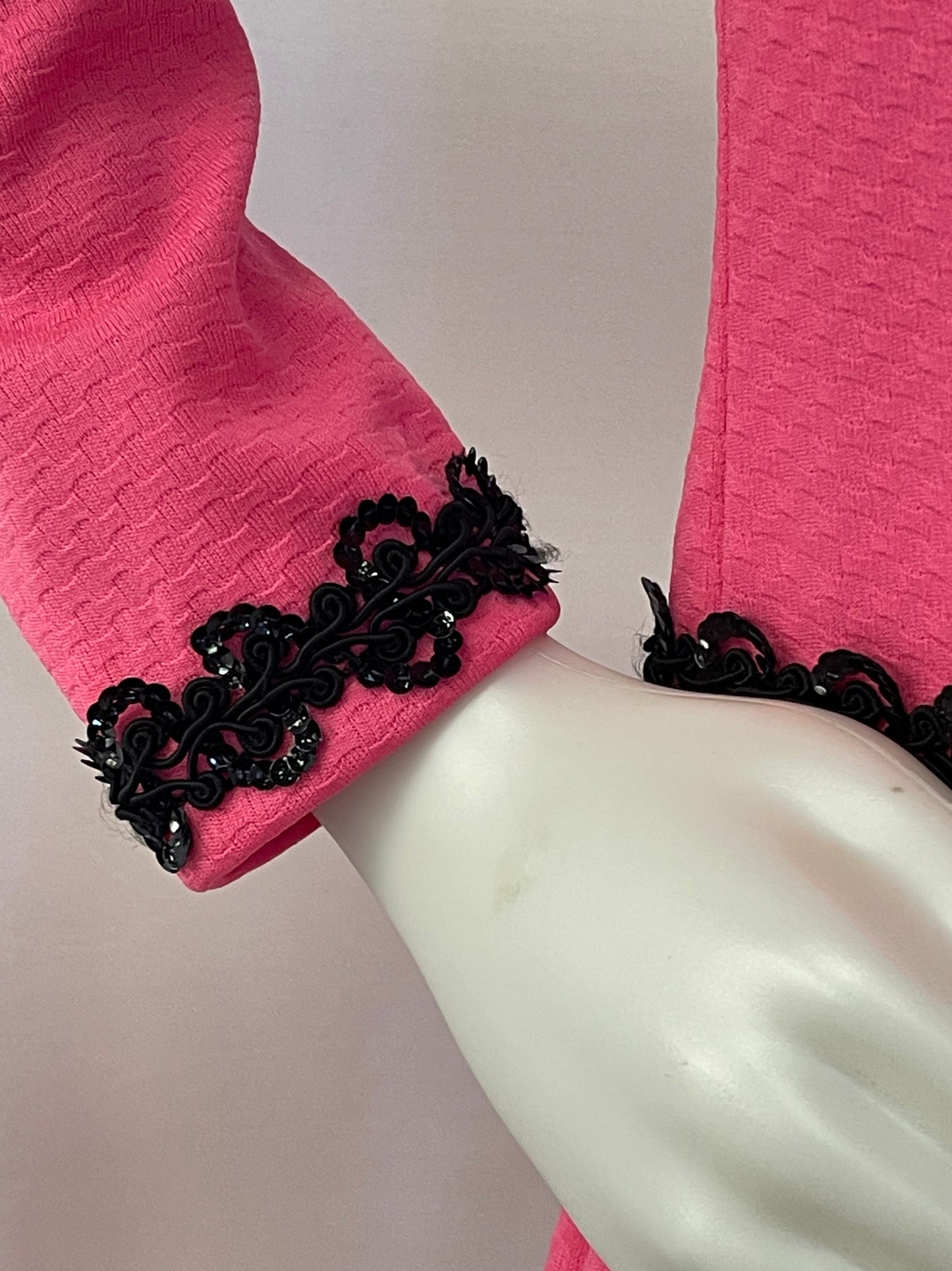 70s Hot Pink & Black Maxi Dress