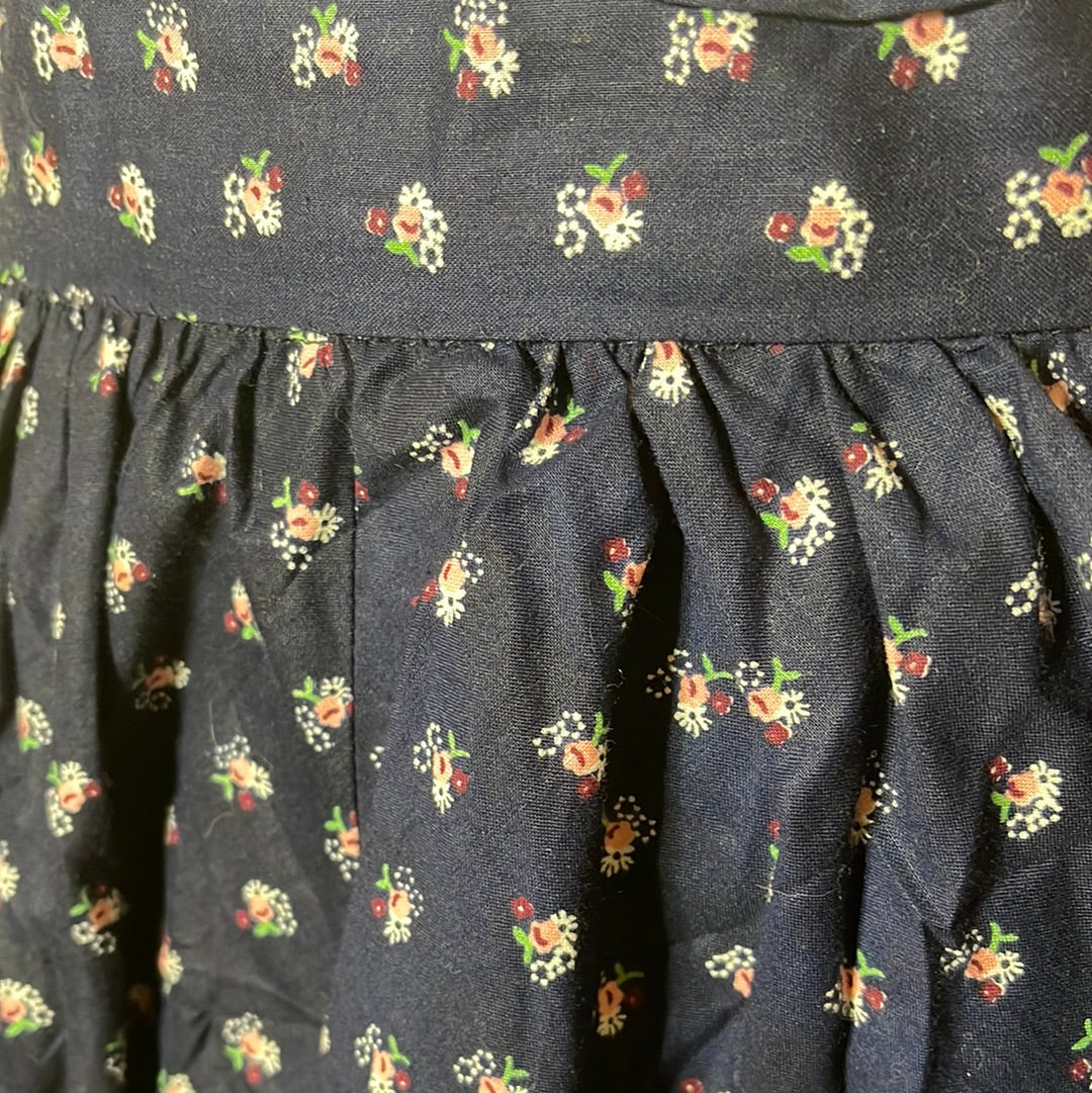 Navy Blue Floral Skirt