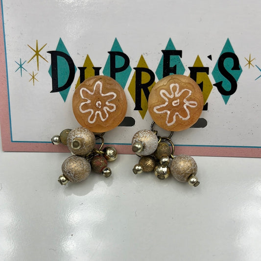 Shades of brown dangle clip on earrings